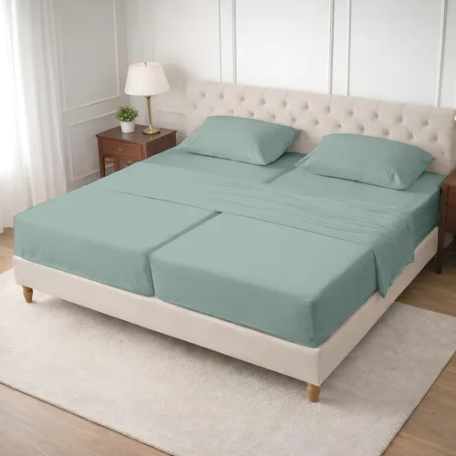 Vista 23 de SGI bedding Sábana Queen de 28 pulgadas con cabecera flexible y parte superior dividida, 100% algodón egipcio - 600 número de hilos, sábanas
