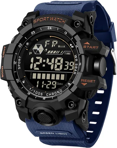 Vista 12 de Reloj militar digital para hombre, reloj de pulsera táctico, cronómetro y alarma facial grande, resistente al agua para exteriores para hombres