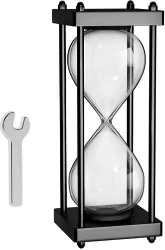 Vista 12 de Reloj de arena de arena de 30 minutos: reloj de arena de madera pequeño, reloj de arena, reloj de arena de oro antiguo 30 minutos, reloj de arena