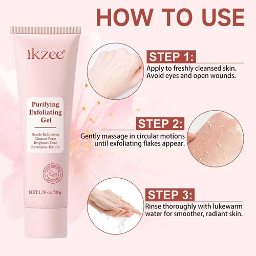 Vista 8 de Gel exfoliante purificador, gel exfoliante suave para cara, limpiador exfoliante facial, limpia los poros, revitaliza la textura, limpiador corporal