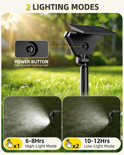 Vista 3 de T-SUN Luces solares para exteriores, impermeables, IP65, paquete de 6 luces LED solares que cambian de color, IP65, impermeables, inteligentes