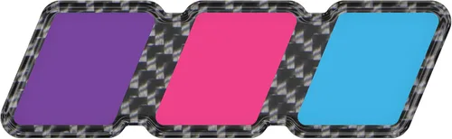 Vista 64 de Insignia tricolor - Compatible con Toy Taco, Tun y 4Run Negro con escala de grises TRI