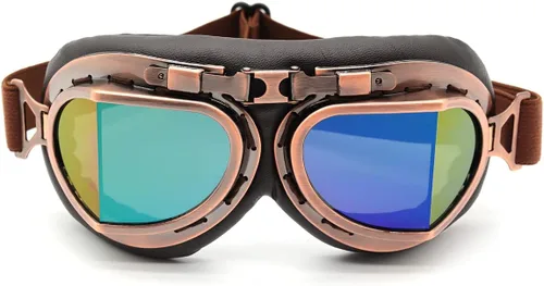 Vista 15 de kucehiup Gafas de aviador vintage para motocicleta