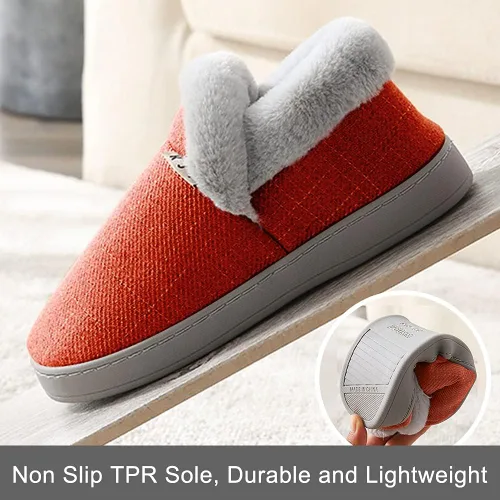 Vista 6 de Husmeu Pantuflas acogedoras de dormitorio para mujer con forro polar de espuma viscoelástica, antideslizantes, con parte trasera cerrada