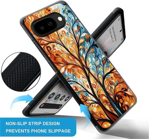 Vista 1294 de Compatible con Google Pixel 4A 5G Mobile Case Creative Acrylic Panel trasero Silicona Protección Grip especialmente diseñado para Google Pixel 4A 5G
