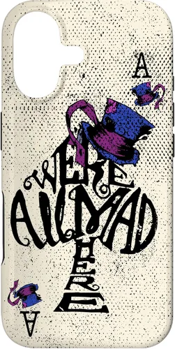 Vista 32 de iPhone 16 We're All Mad Here - Funda de Alicia en el País de las Maravillas