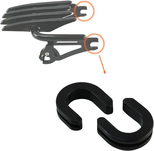 Vista 2 de YHMOTO Barra de respaldo Sissy Bar con portabultos, placa lateral, soporte de montaje, junta de goma para Harley Touring