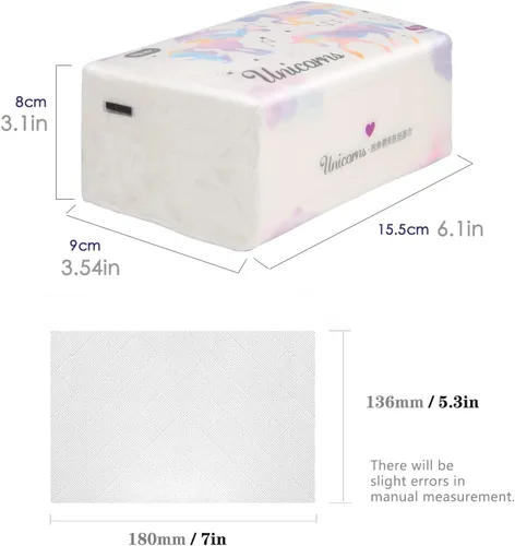 Vista 4 de Paquete de 6, tejido facial pequeño y suave, papel higiénico, servilleta desechable, funda de bolsa no caja, papel facial blanco, material fibra