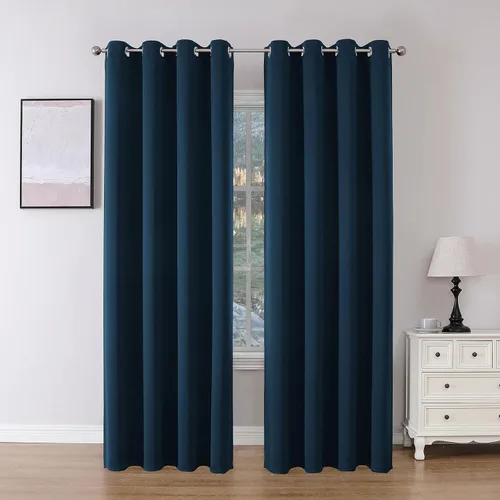 Vista 23 de Joydeco Cortinas opacas para dormitorio de 72 pulgadas de largo, 2 paneles de cortinas con aislamiento térmico para oscurecer la habitación