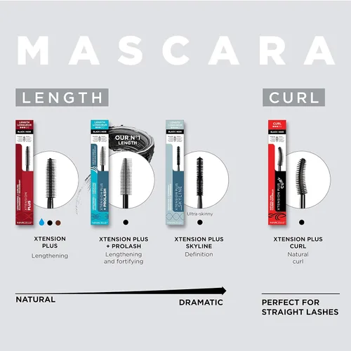 Vista 3 de Marcelle Xtension Plus - Máscara rizada, negra, rizada, alargadora, aspecto amplio, sin fragancia, hipoalergénica, sin crueldad, probada por