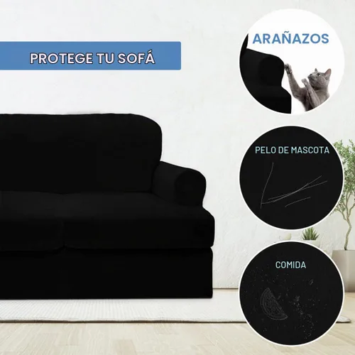 Vista 4 de CUCRAF Funda para sofá con cojines de 3 piezas, fundas deslizantes de terciopelo suave y grueso para sofá de la sala de estar, protector de muebles