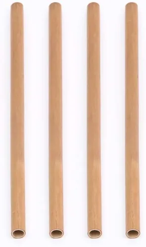 Vista 7 de Rainforest Bowls Juego de 4 pajitas de bambú Boba reutilizables, de 8 a 9 pulgadas de largo, perfectas para batidos, tés de leche, jugos, licuados