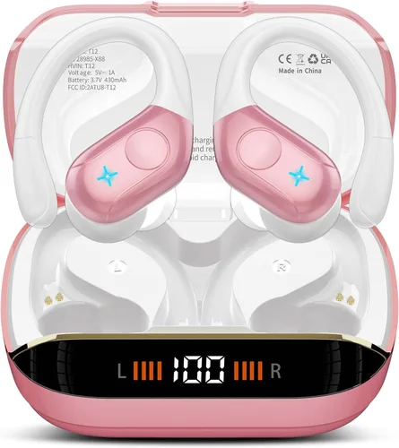 Vista 10 de Qecnato 75H Earbuds Bluetooth 5.4 Auriculares estéreo deportivos Azul