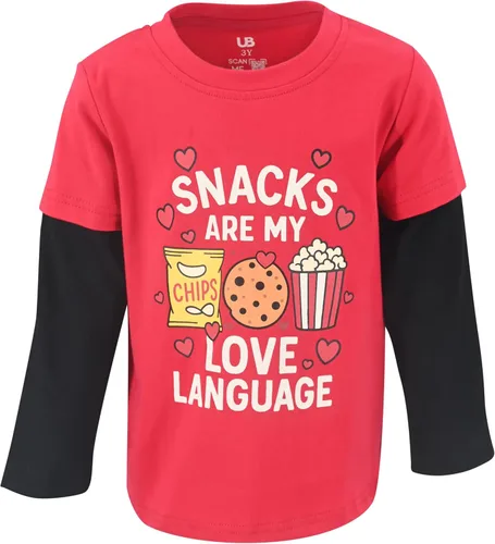 Vista 18 de Unique Baby Niños Camiseta Gráfica de Manga Larga en Capas para Niños Pequeños Marrón
