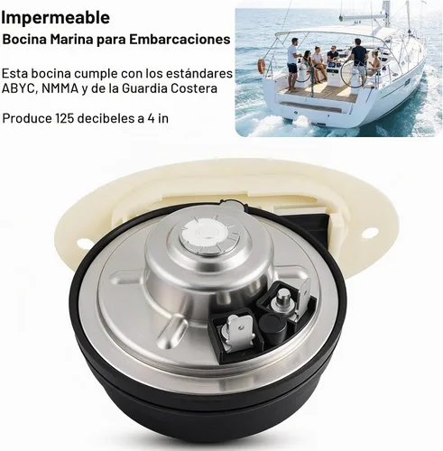 Vista 6 de 5190512 12V Bocina Marina Oculta de Montaje Empotrado para Barco de Acero Inoxidable 316