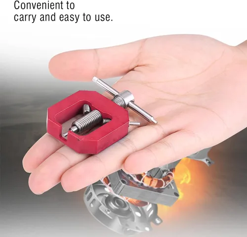 Vista 4 de Extractor de engranajes de motor, herramienta de extracción de engranajes de piñón de acero, accesorio de pieza RC para vehículos RC (rojo)