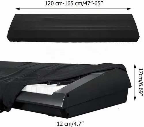 Vista 6 de Kaxich Funda protectora elástica para teclado de piano electrónico con cordón universal de 88 teclas para teclado de piano a prueba de polvo