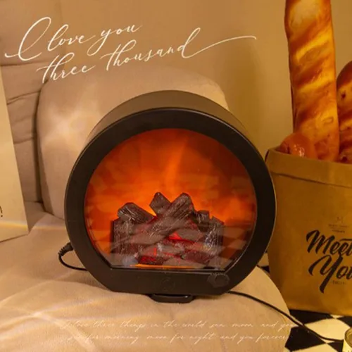 Vista 5 de Hilitand Faroles de chimenea, linternas decorativas portátiles recargables por USB, simulación llevada linterna LED sin llama