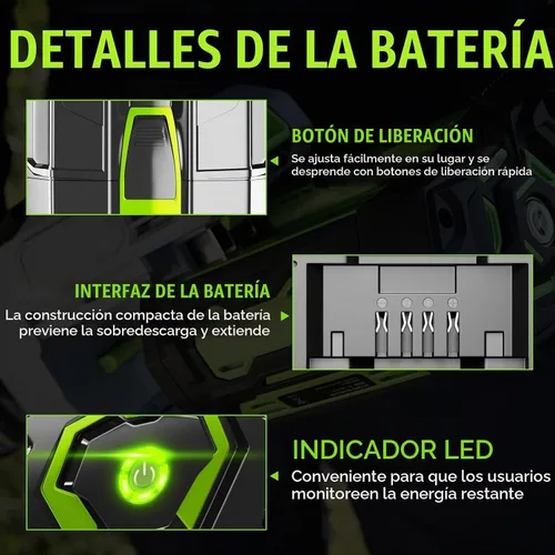 Vista 3 de VANON Reemplazo de 5.0Ah 56V para batería EGO 56V BA1400T BA2800T BA5600T