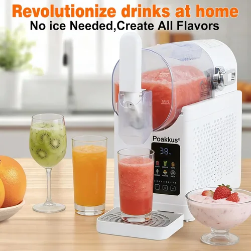Vista 2 de [Usado] Máquina para granizar, no necesita hielo para el hogar, máquina de bebidas congeladas con 6 programas preestablecidos y pantalla LED