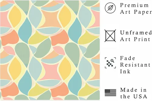 Vista 2 de Ethan Taylor Abstract Wall Art Prints Unframed Square Posters 'Retro 70s Hippie Groovy Pattern XVIII' Retro Home Décor for Living Room, Bedroom