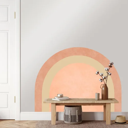 Vista 3 de Uonlytech Adhesivo de pared de arco extraíble para decoración elegante del hogar, fácil de aplicar, arte de pared semicírculo para dormitorios