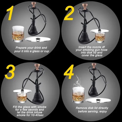 Vista 5 de 3 fundas para tazas de pistola de ahumar, tapas de infusor, fundas de bebidas de cóctel, accesorios para pistolas de fumar para copas de vino
