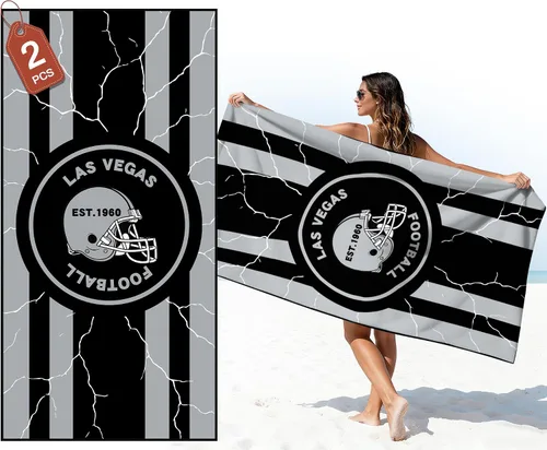 Vista 22 de Toalla de playa de microfibra fina y ligera para fanáticos del fútbol, con temática de la ciudad de Las Vegas, grandes, absorbentes, de gran