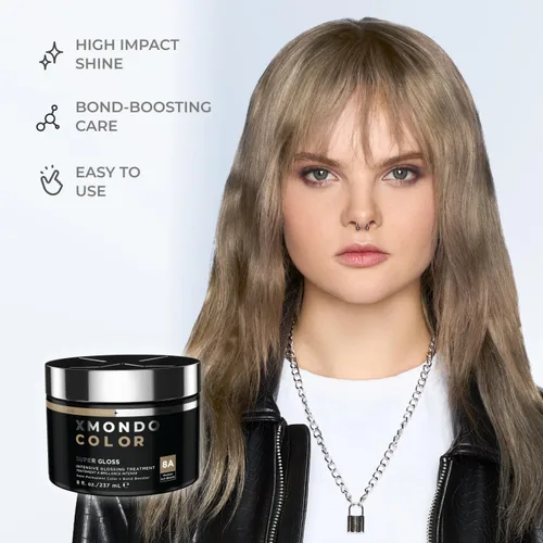 Vista 4 de XMONDO Máscara de Depósito de Color Rubio Ceniza y Tinte Semipermanente para el Cabello Super Brillo Infundido con Potenciadores de Enlaces