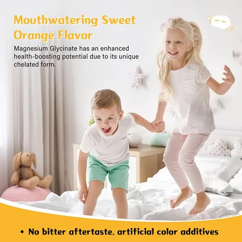 Vista 6 de Gomitas de glicinato de magnesio para niños y adultos, suplemento masticable de glicinato de magnesio de 300 mg, promueve el sueño, los músculos