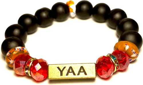 Vista 14 de Pulseras africanas tradicionales con nombre nacido en el día para mujeres de Ghana, materiales naturales, ajuste cómodo y holgado
