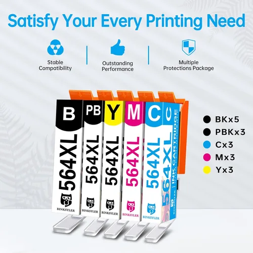 Vista 7 de Paquete de 17 cartuchos de tinta 564XL para HP 564 XL 564, compatible con impresoras HP Photosmart 7525 7520 5520 6520 6520 DeskJet 3520 Officejet