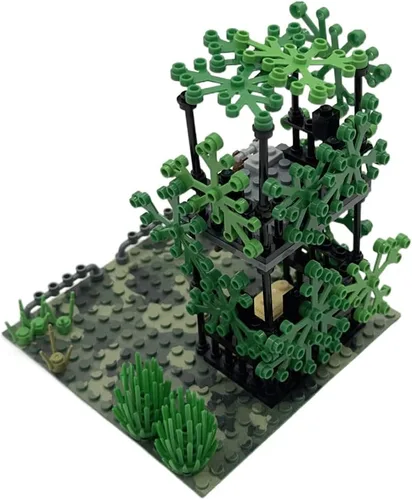 Vista 6 de Lemess - Juego de construcción de torre de vigilancia militar, juego de bloques de construcción de escena de base militar, compatible con juguete