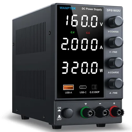 Vista 15 de Fuente de alimentación CC, fuente de alimentación de banco con perilla de codificador, fuente de alimentación regulada ajustable con USB de 5 V 3.6
