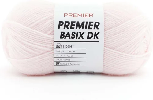 Vista 27 de Premier Yarns Basix DK - Hilo de peso, hecho de acrílico, hilo ideal para ganchillo y tejido, lavable a máquina, rubor, 3.5 onzas, 306 yardas