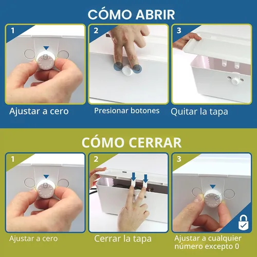 Vista 3 de Caja de Cubierta para Regleta de Alimentación - Efectivamente Protege la Regleta de Alimentación para Bebés con Doble Candado Patentado. Cómodas