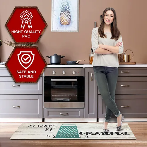 Vista 8 de J&V TEXTILES Alfombra de Cocina Acolchada Anti Fatiga Alfombra de Piso, 19.6"x55", Alfombras y Tapetes de Cocina Gruesos Antideslizantes