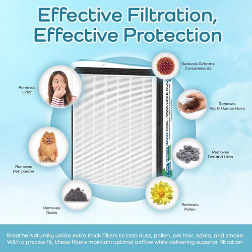 Vista 5 de Breathe Naturally Filtros de repuesto compatibles con purificadores de aire Winix C535, Plasmawave 5300, 6300 y Aeramax 300/290, filtros HEPA