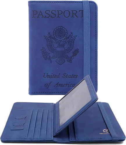 Vista 45 de Melsbrinna - Funda para pasaporte, ranuras para tarjetas, bonita funda para pasaporte para mujeres/hombres, resistente al agua con bloqueo RFID
