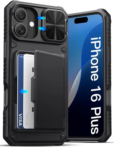Vista 17 de ATATOO Funda Cartera para iPhone Air, Portador de Tarjetas Integrado (3-5 Tarjetas) [Bloqueo RFID] y Cubierta Deslizante para Cámara, Protección