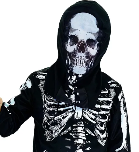 Vista 4 de Mono esqueleto niño disfraz de fantasma de Halloween