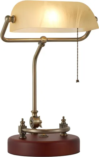 Vista 12 de Lámpara de Banquero, Lámpara de Escritorio Verde Tradicional con Base de Madera de Abedul Maciza, Lámpara de Biblioteca Antigua de Vidrio Verde