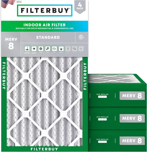 Vista 38 de Filterbuy - Filtros de aire de repuesto MERV 8, protección contra el polvo, plisados, para caldera y sistema HVAC, 20 x 25 x 1 pulgadas, paquete