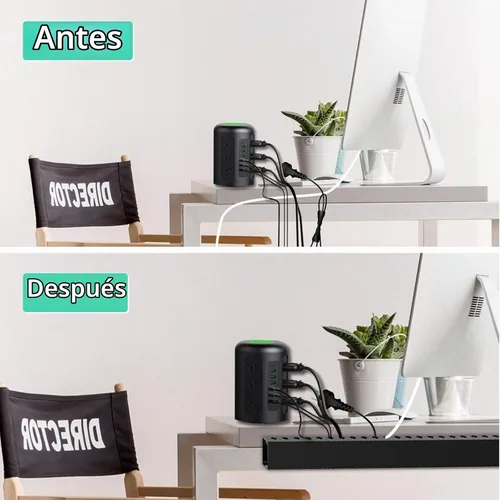 Vista 6 de ENONCI Paquete de 2 cubiertas de alambre de 31 pulgadas para colocar debajo Negro