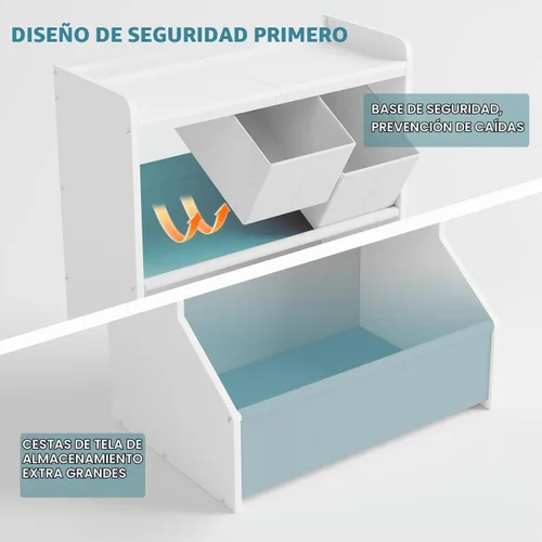 Vista 4 de Organizador de almacenamiento de juguetes para niños con estante