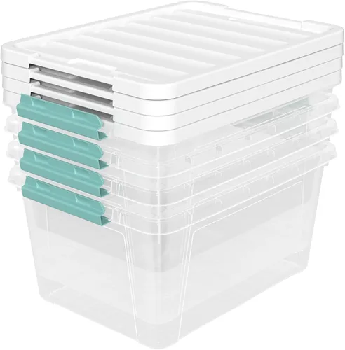 Vista 8 de Cajas de almacenamiento grandes de plástico transparente de 36