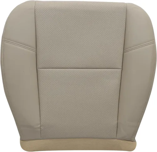 Vista 7 de FZJDSD - Funda de asiento de piel de microfibra de repuesto perforada para el lado del conductor o del pasajero, color marrón claro de cachemira