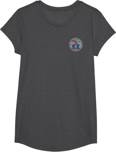 Vista 38 de Super Mario Bros Luigi Left Chest Since 1985 - Camiseta gráfica Negro