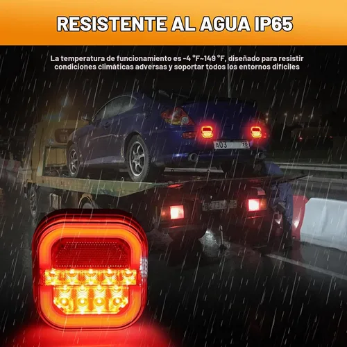 Vista 4 de Hifybaty [2024 Actualización] Luces de remolque inalámbricas para remolcar - Kit de luz trasera LED recargable para camión de remolque, cuerda