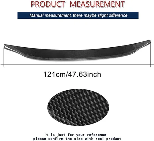 Vista 5 de Alerón de maletero de fibra de carbono compatible con Audi A4 S4 B9 2017-2024 Alerón exterior de pico de pato Alerón de maletero Cola Cubierta